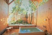 24時間利用可能な豪華庭付き天然温泉貸切露天風呂